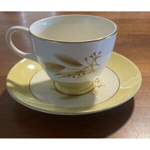 Vintage Teacup/saucer Century Service Corp. MCM  “Autumn Gold “ Ceramic/Porcelai